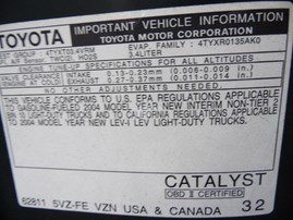 2004 TOYOTA TACOMA SR5 PRERUNNER GREEN XTRA CAB 3.4L AT 2WD Z19476